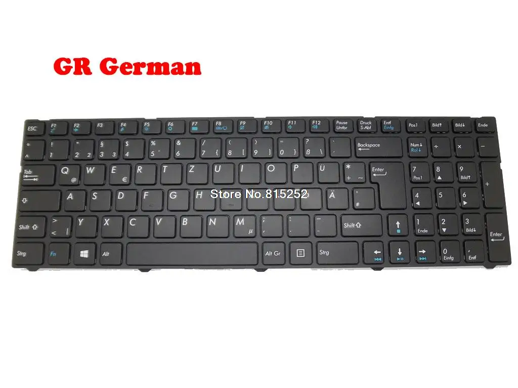 Laptop Keyboard For Medion AKOYA P7628 MD99280 P7632 MD99223 MD99437 MD99444 Black With Frame FR France/GR German/BE Belgium