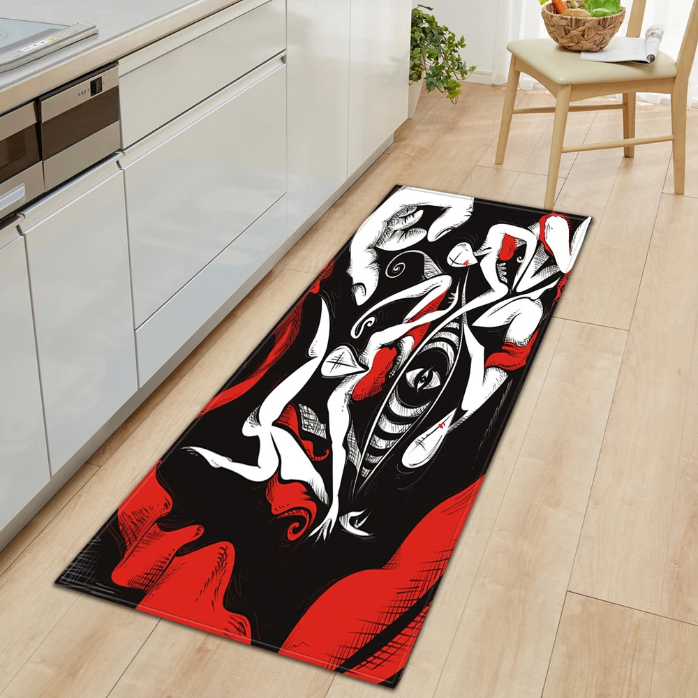 DoorRug Entrance Door Home Rug For Kitchen 3D Abstract Pattern Hallway Balcony Tatami Decorative Carpet Bathroom Anti-slip Rug