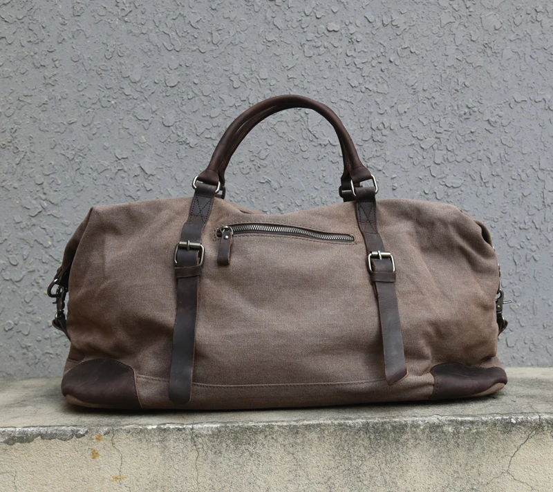 Bolso de viaje de lona para hombre, bandolera de gran capacidad para el fin de semana