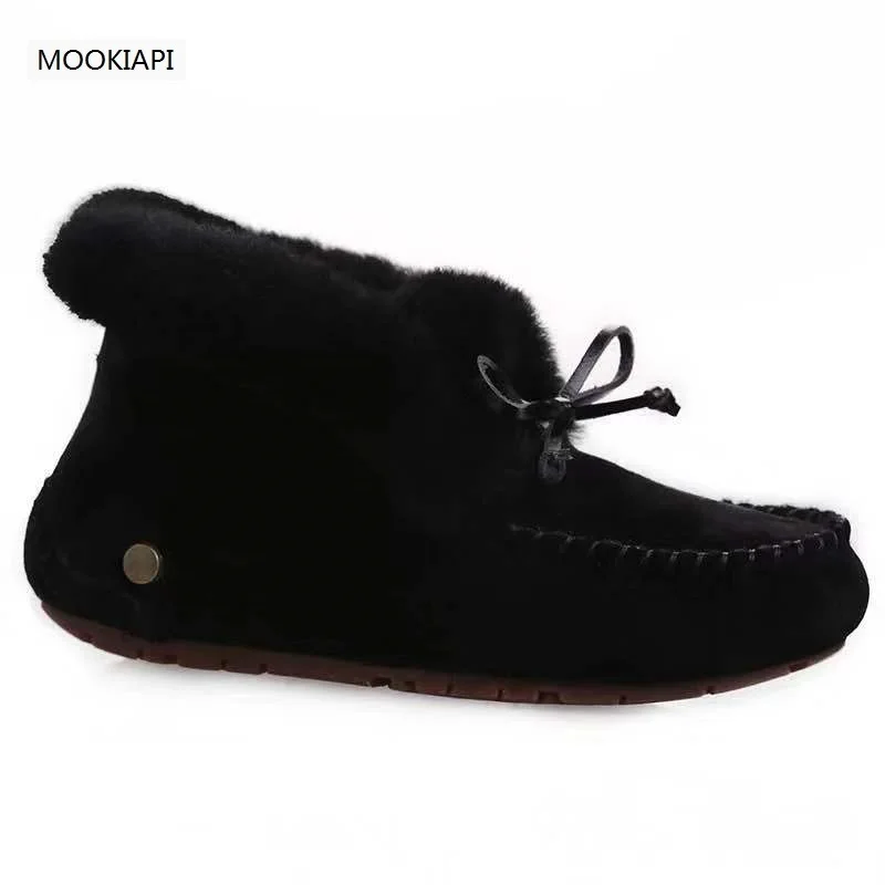 2019 Australia\'s most fashionable short tube lace up women\'s shoes, real sheepskin, natural wool, the highest quality snow boots