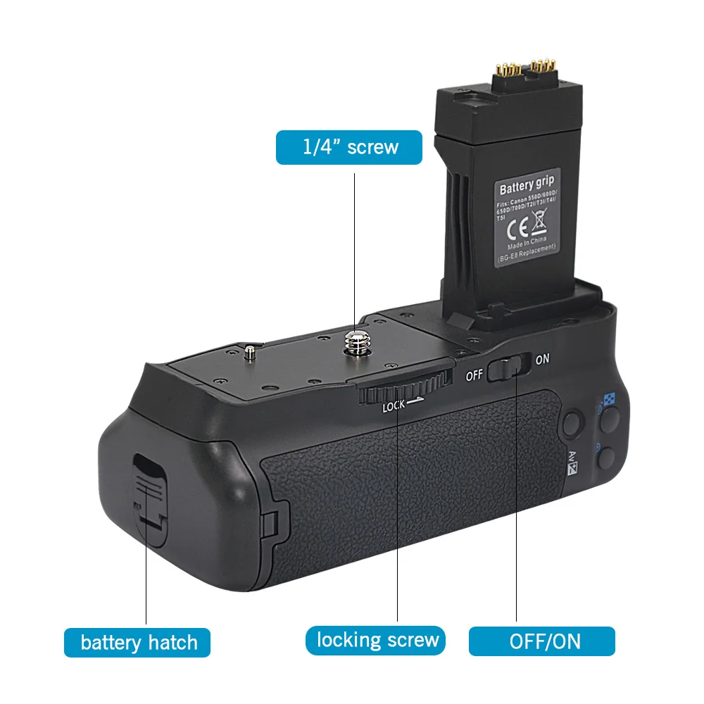 Mcoplus BG-550D Vertical Battery Grip for Canon EOS 550D 600D 650D 700D T2i T3i T4i T5i Camera as BG-E8