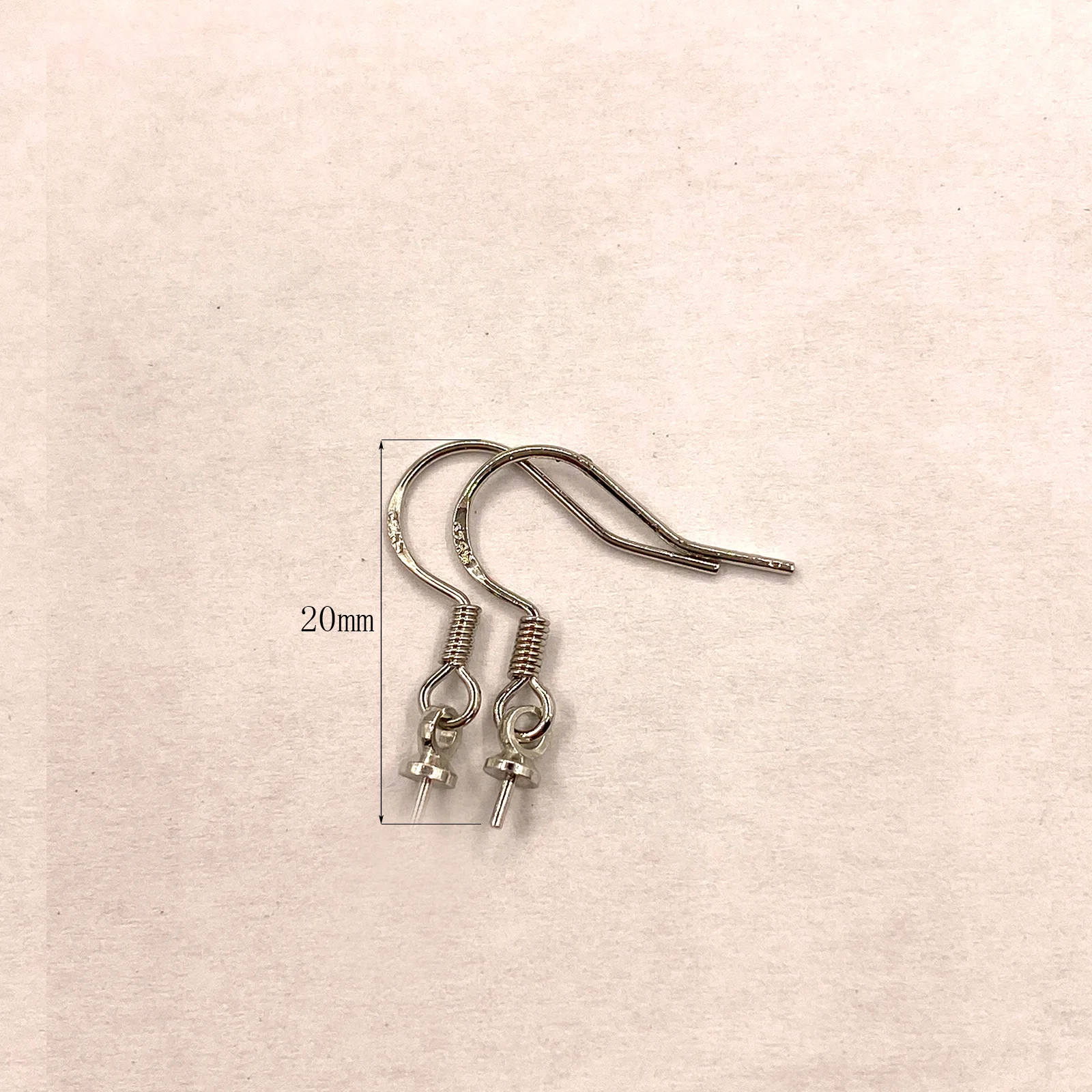 10pcs 925 Silver Earring Wires Platinum Fish Hook 20mm Earrigs Finding French Earwire Clasp Ear Hoops Parts Jewelrys