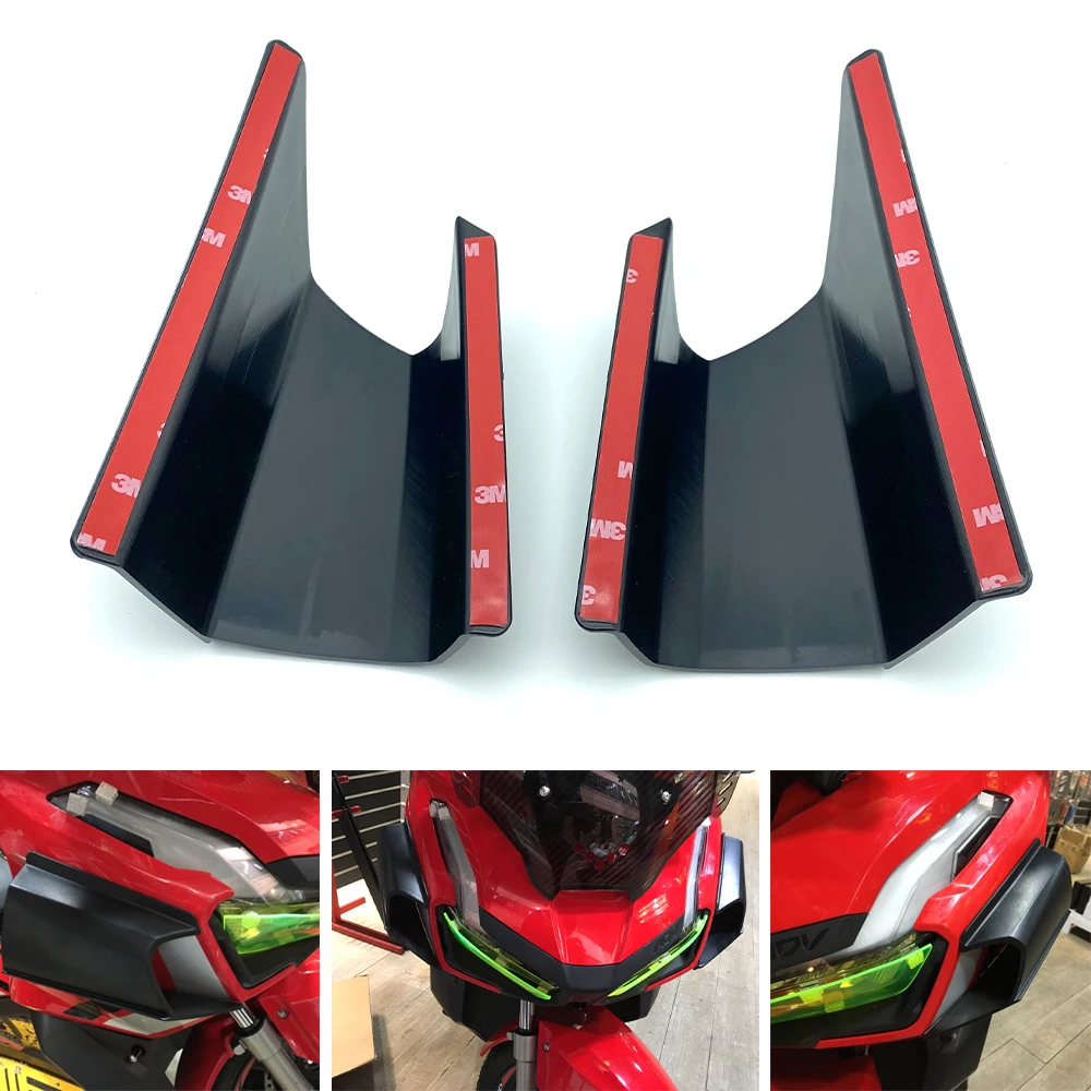 REALZION ABS Motorcycle Side Winglet Wind Fin Spoiler Front Fairing Protector Cover For Honda ADV150 ADV 150 2019 2020