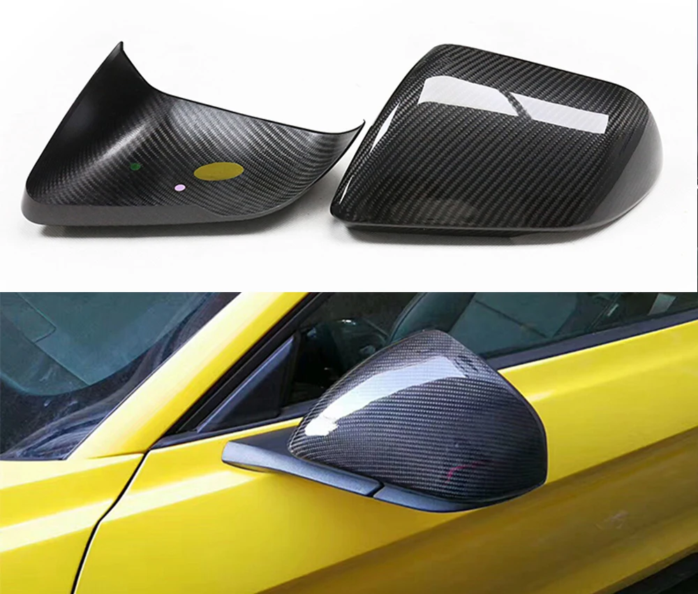 

2pcs Carbon Fiber Rear View Side Mirror Cover Shell housing Trim Car Accessories For Ford Mustang 2015 2016 2017 2018