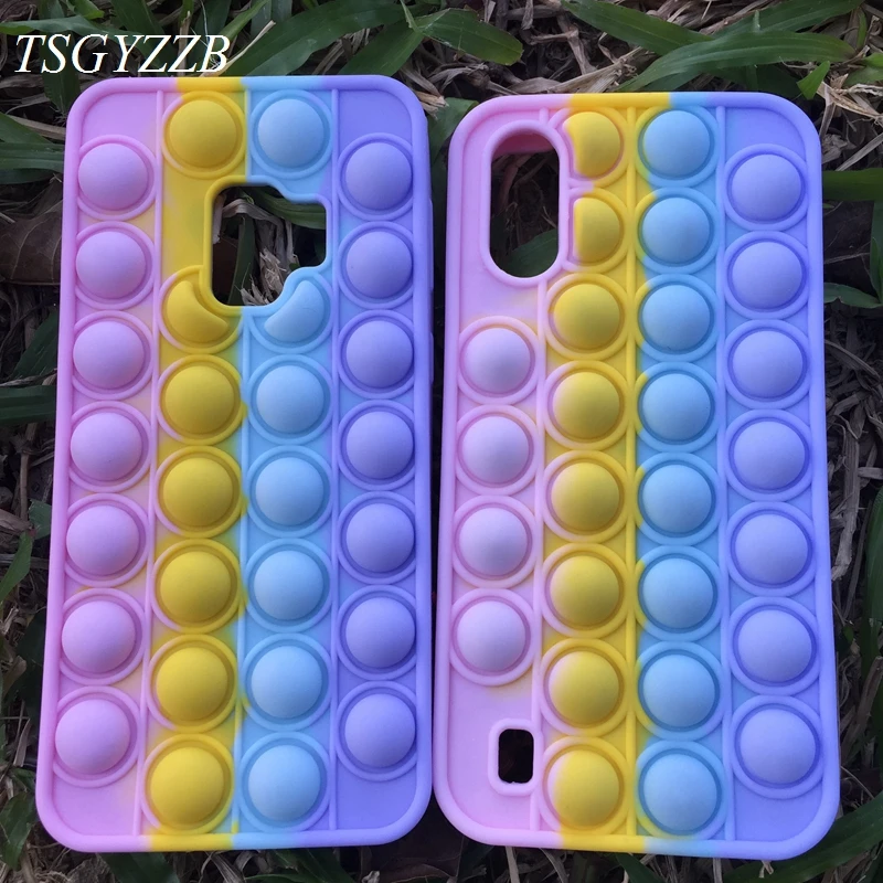 

Pop Fidget Toys Push Bubble Case For Samsung Galaxy S20 FE S9 S10 Note 10 Plus A31 A51 A50 A30 A20 Soft Silicone Phone Cover