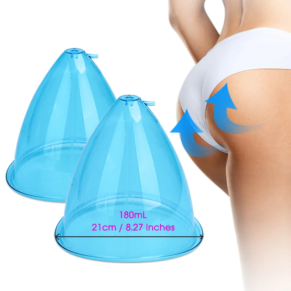 1 Pair 21cm 180ML Butt Premium Extra-Large Vacuum Suction Cups for Buttock Lift Body Massage Vacuum Cupping Machine Accessories