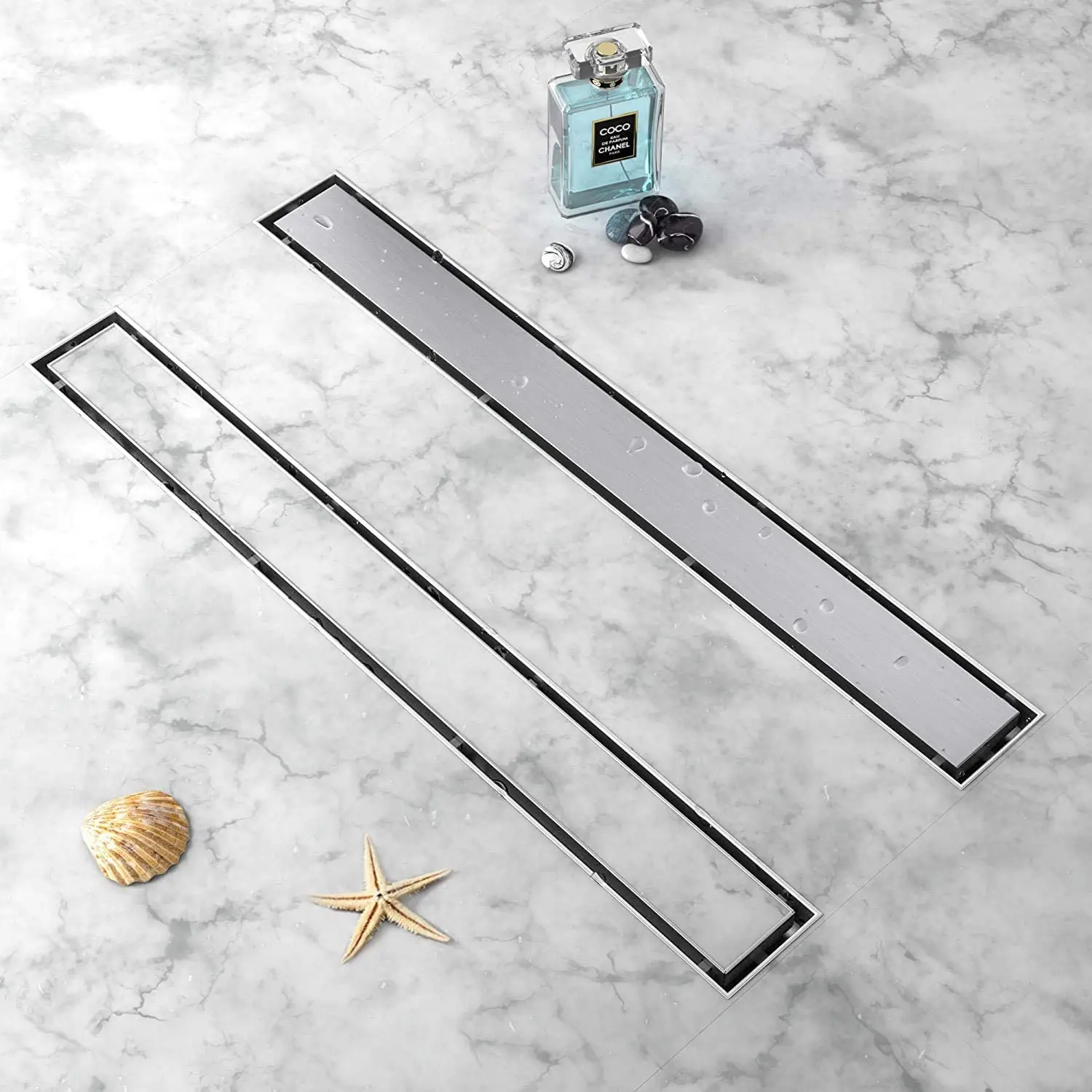 Top Quality 300/6000/800/1000mm/1200mm Stainless steel Rectangular floor drain Invisible Insertable tile Shower room drainage