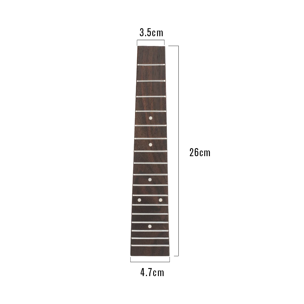 NAOMI Rosewood Ukulele Fingerboard 18 Frets 23 Inch Uke Fretboard W/ White Dots Inlay Ukulele Parts Accessories