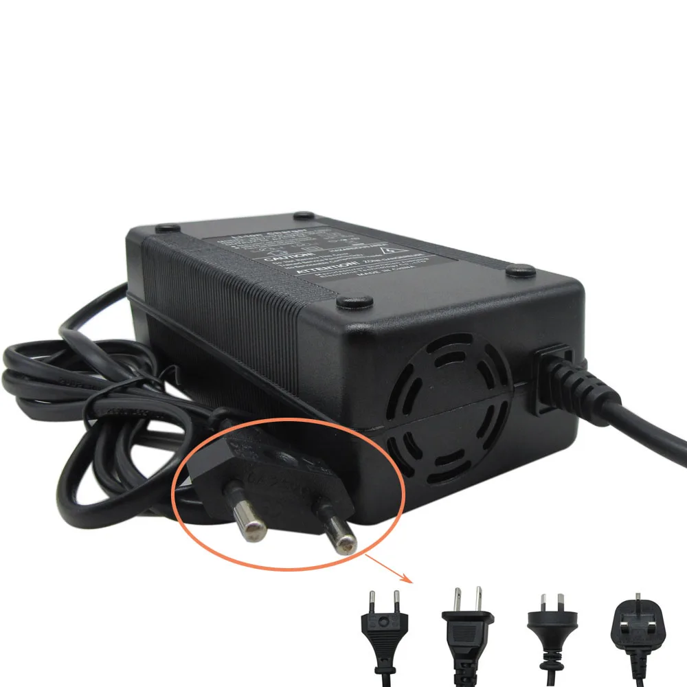 48V Lithium ion Battery Charger 54.6V 3A 13S 48 V Li-ion Charger with Fan DC XLR GX16 Connector