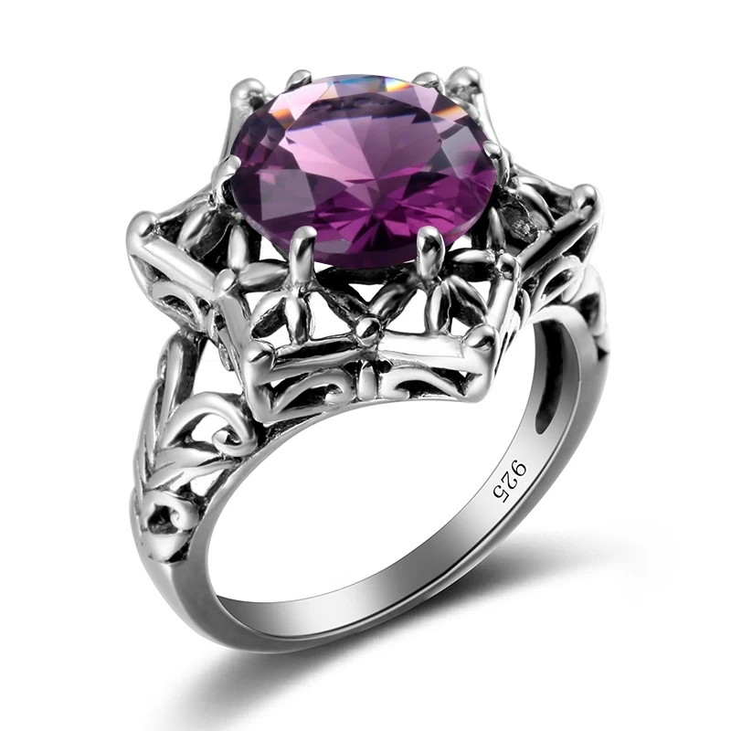 

Star Of David Purple Amethyst Gemstone Rings For Women Soilid 925 Sterling Silver Trendy Fashion Jewelry Unique Handmade Gift