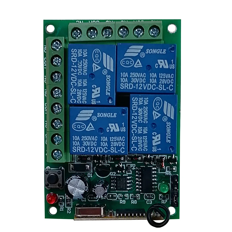 Universal Wireless Remote Control DC 12V 24V 4CH 10A Relay Receiver Module RF Switch Remote Control For Gate Garage Opener