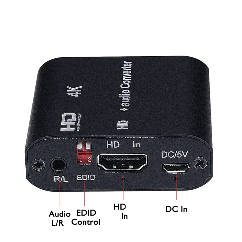 Ekstraktor Audio 5.1ch z łuku EDID z wejściem HDMI, 1.4 4K 30Hz Splitter do R/L ekstraktor Audio koncentryczny optyczne dla Monitor HDTV