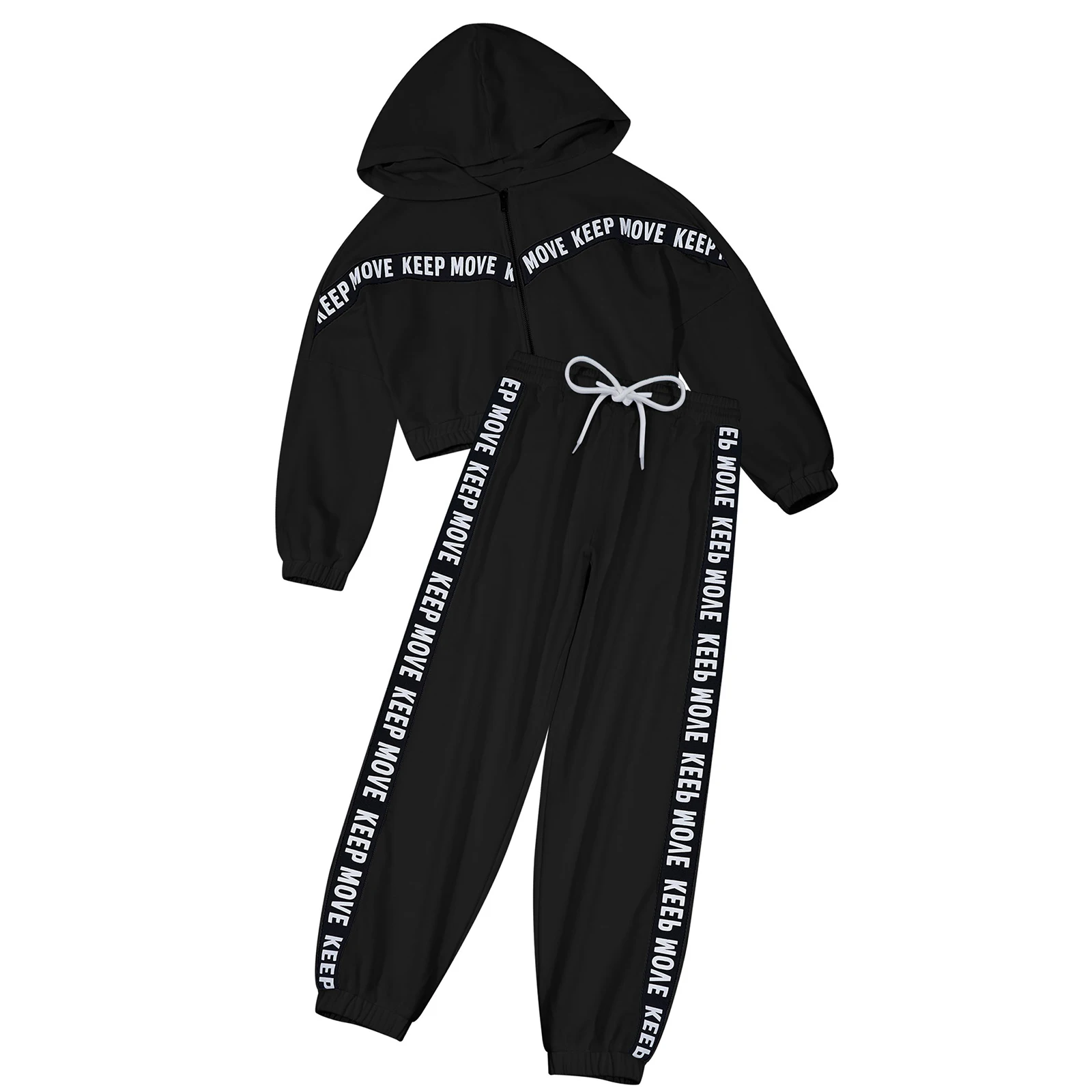 

Kids Girls Tracksuit Sport Suits Long Sleeve Letter Print Sport Hoodie Crop Top Pants Outfit Autumn Teen Children Clothes Sets