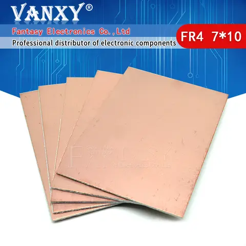 5pcs FR4 Single-Side Copper PCB 7x10cm vanxy