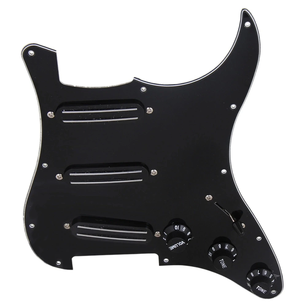 3 Dual Rail Pickup with Black Volume Speed Control Knob Pickguard Assembly