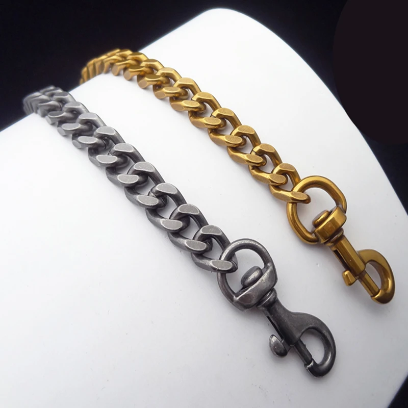 10mm Width Metal Bag Chain Women Bag Chain DIY Craft Accessories Bag Strap with Clasp Replacement Bag Parts Gold Silver Color