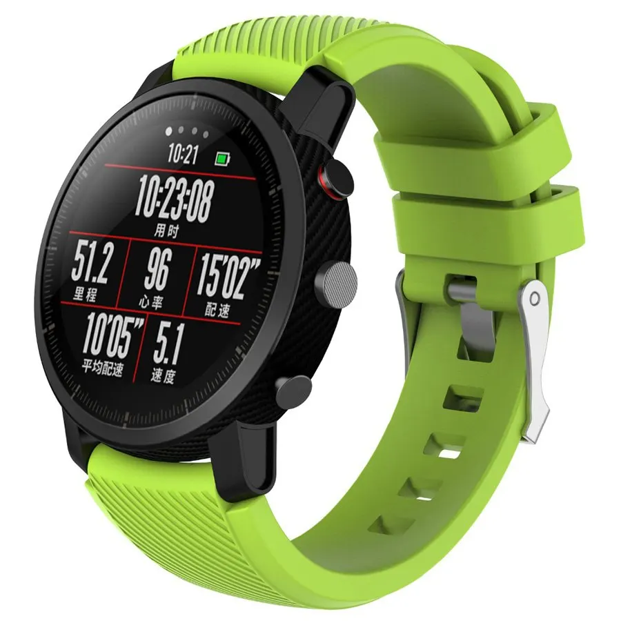 22mm sport Silicone watch strap for Xiaomi Amazfit Pace Stratos 2 2s Smart watch Accessory replacement bracelet strap Black Man