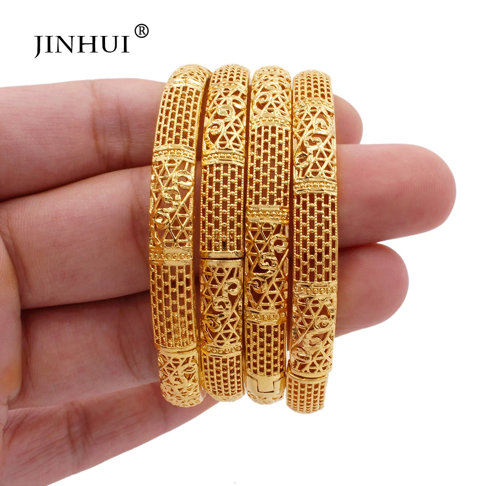 Bangle Nigeria New Gold Color wedding ornament bangles for women Bride Can open bracelets Indian Ethiopian France jewelry gifts