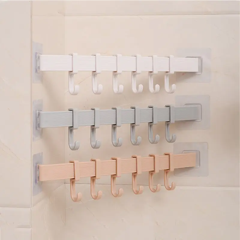 Plastic Wall Hanging Hooks Key Holder Wall Door Clothes Hanger Rack for Bathroom Organizer Save Space Rack