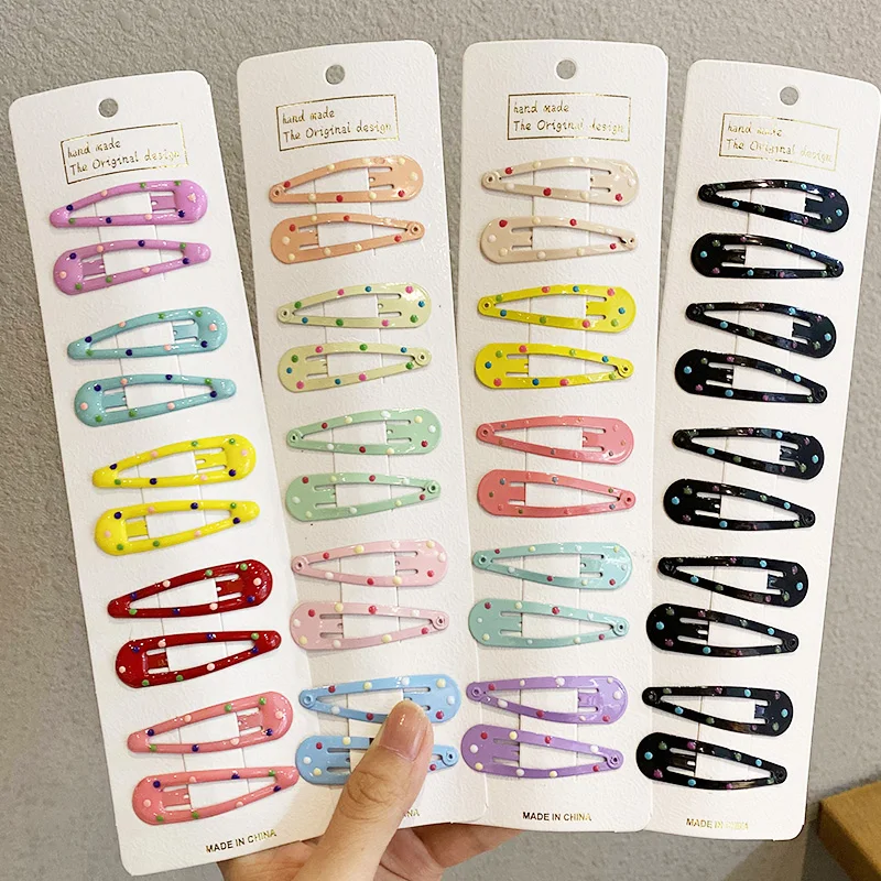 10 Stück/Set Neue Mädchen Süße Bunte Stern- und Tropfenförmige Haarspangen Kinder Niedliche Haarornamente Clip Haarklammern Modische Haaraccessoires – Detail 4