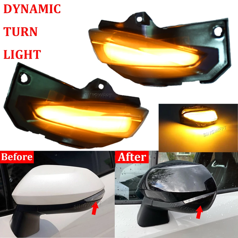 2X LED Dynamic Side Mirror Indicator Blinker Sequential Light For Toyota Corolla 2019-2021 For Toyota Sienta XP170 2017-2020