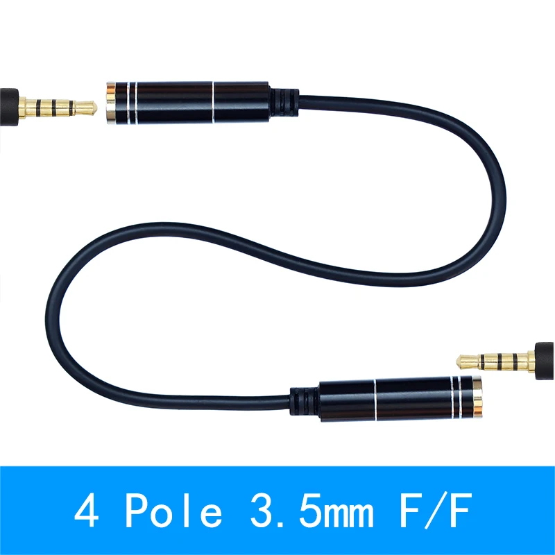 3.5mm Jack 4Pole Female to Female Extension  Audio Cable 20cm