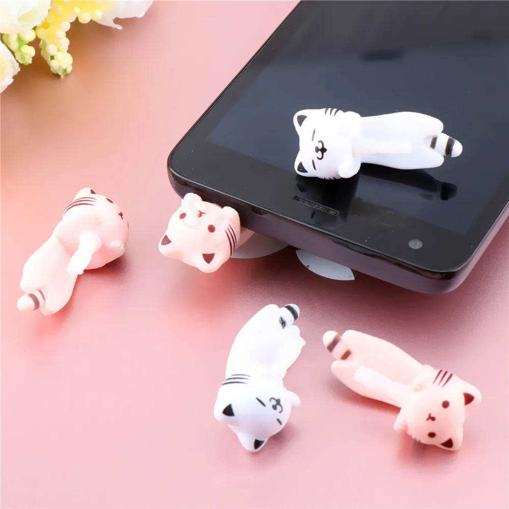 Cute Cat Earphone Jack Dust Plug AUX Interface Dust Protection Cap Universal 3.5mm Phone Plug Cellphone Accessories For iPhone