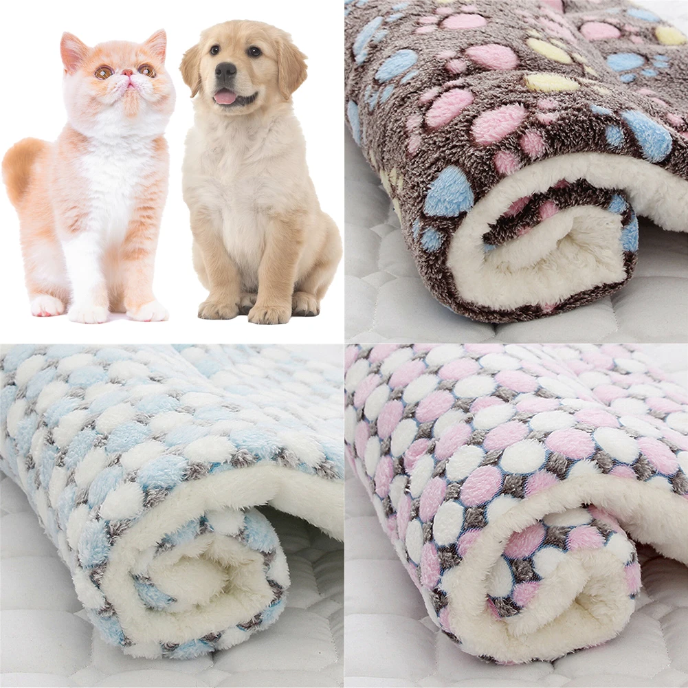 Flannel Thickened Pet Fleece Pad Pet Warm Sleeping Blanket Muticolor Optional Mattress Dog Cat Sofa Cushion Household Carpet