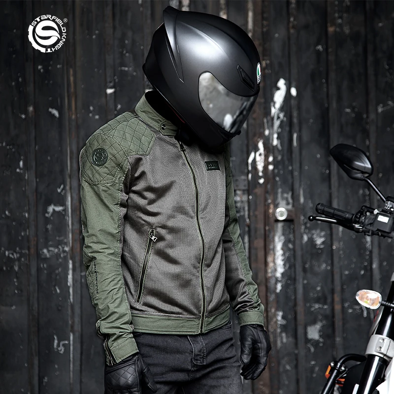 SFK Men's Motorcycle Riding Jacket Clothing Mesh Fabric Summer Ventilation Comfy With CE Body Protective Equipment Accessories