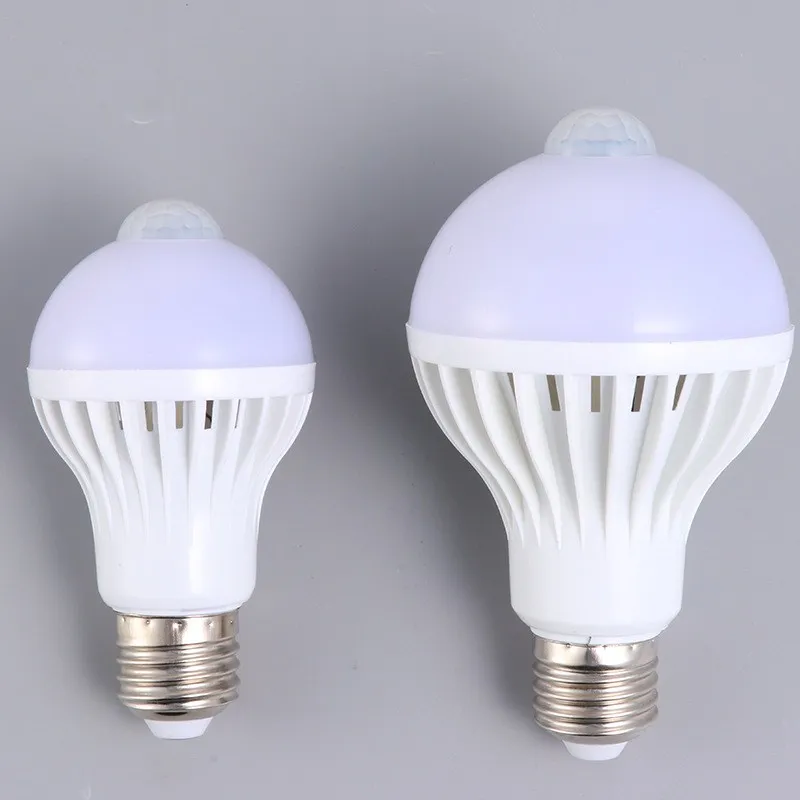 3W 5W 7W 9W E27 Led Light Bulb Infrared Sensor Light Indoor Outdoor Human Induction Energy Saving Lamp Wholesale