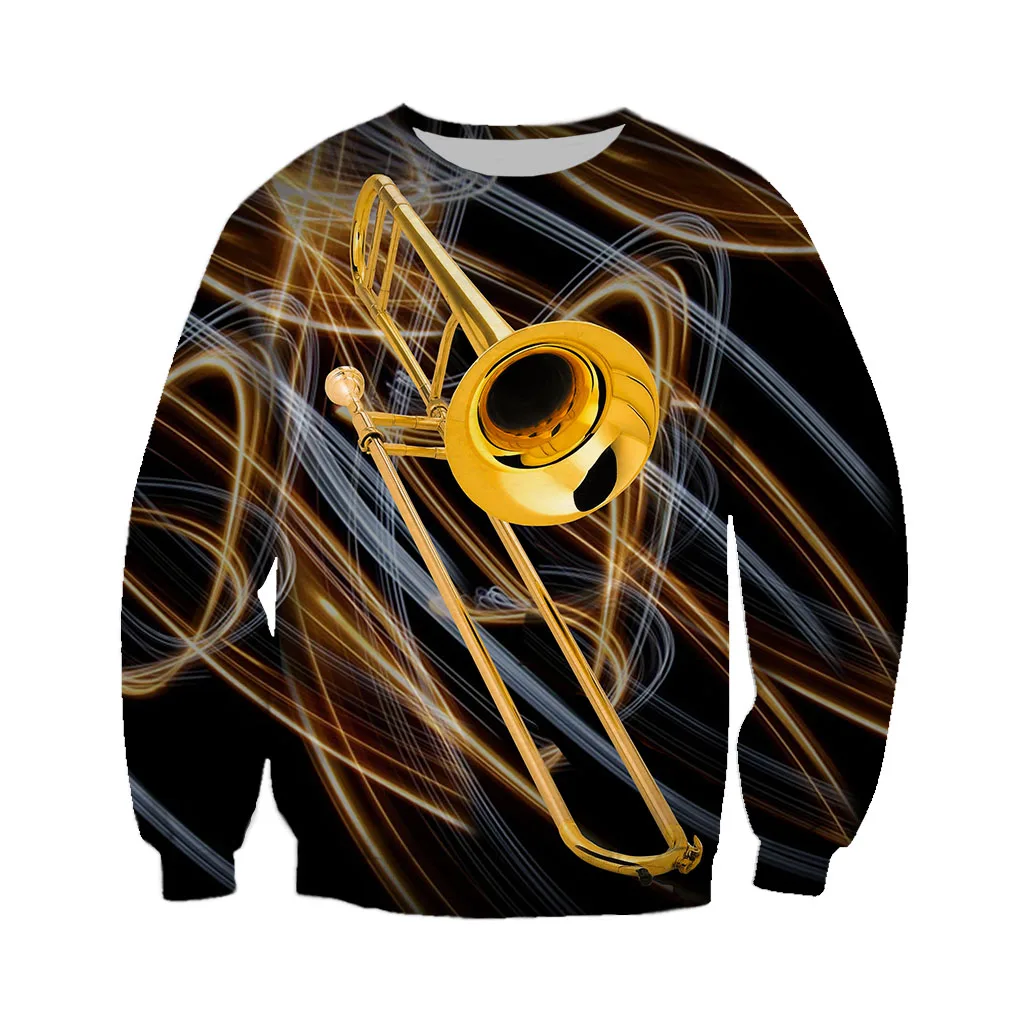 Drop shipping The Art Trombone 3D Printing Men Autumn Hoodie Unisex Casual zipper hoodies Streetwear Jacket Tracksuits DK329