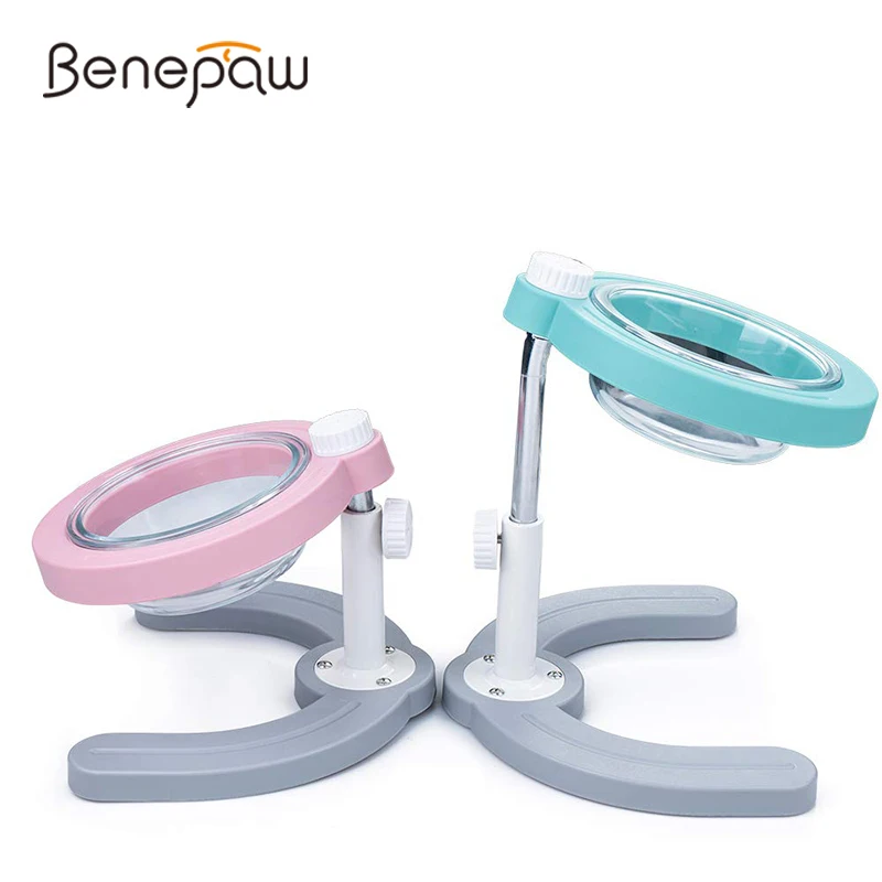 Benepaw Adjustable Height Tilted Cat Bowls Nontoxic Removable Pet Food Feeder Puppy Dog Dish Elevated Non-Slip Rubber Base Stand