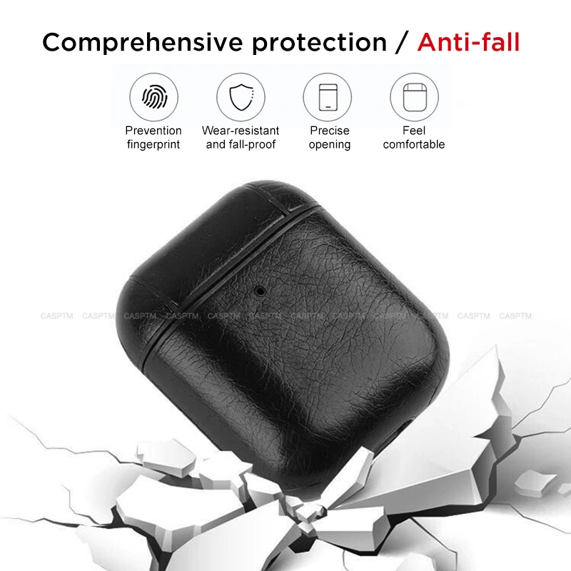 PU Leather Earphone Case For Apple Airpods 1 2 Business Man Headphone Case For Apple AirPods 3 Pro Protective Case With Keychain