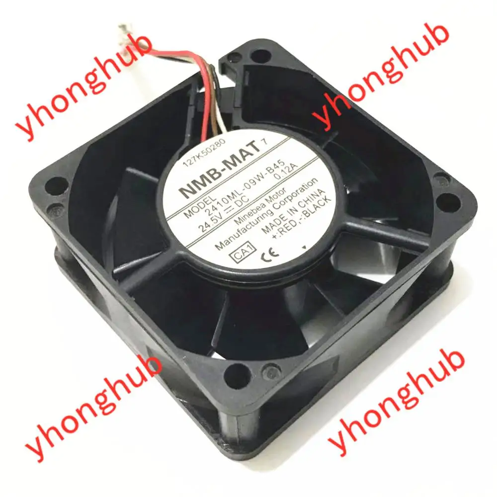 

NMB-MAT 2410ML-09W-B45 CA1 CA2 DC 24.5V 0.12A 60x60x25mm Server Cooling Fan