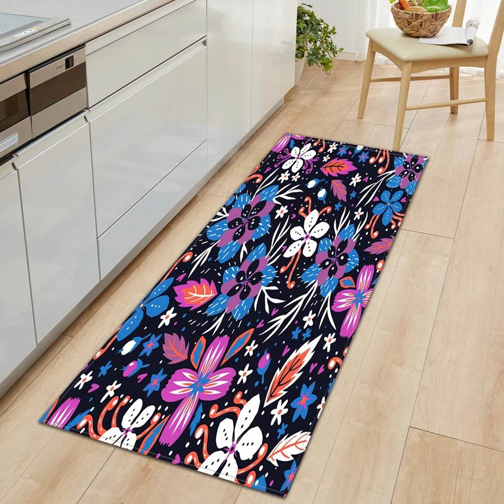 Kitchen Rug Bedroom Bedside Carpets Home Entrance DoorRug Printed Pattern Hallway Balcony Bathroom Antiskid Washable Floor Rug