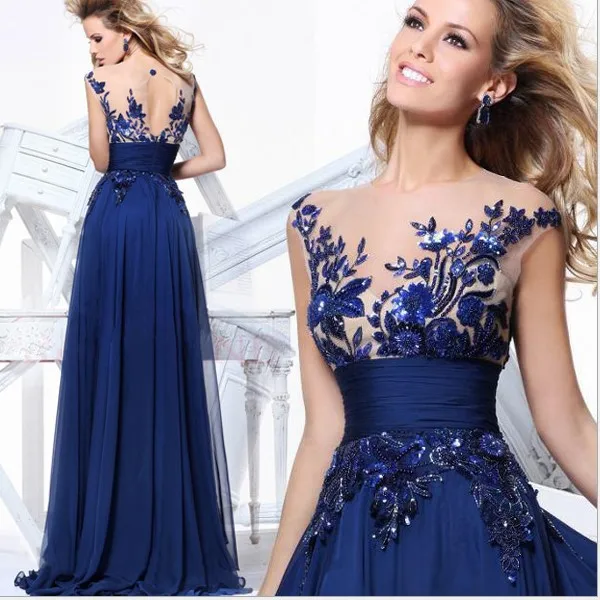 2023new Elegant Blauw/Wijn Rood Kant Chiffon Lange Jurken Voor Bruiloftsfeest Zomer Formele Jurk Maxi Jurken