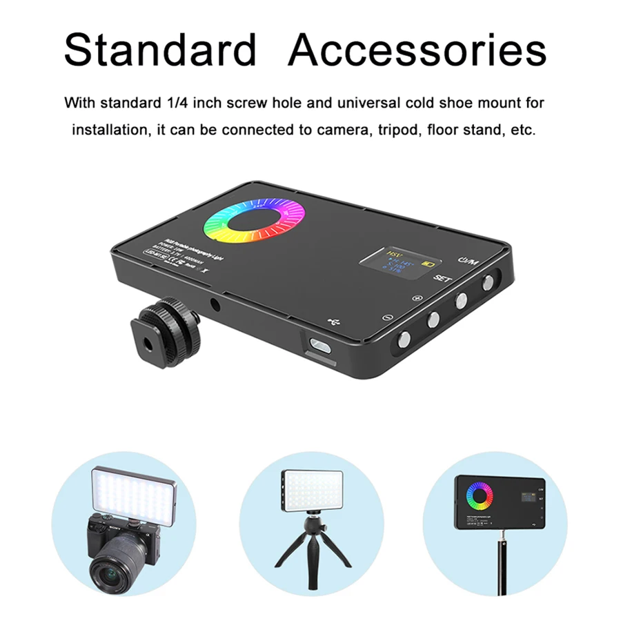 MAMEN 2500-8500K RGB Video Fill Light with 4 modes 4000mAh CRI 95+ Photographic Lighting for Camera Selfie Vlog Atmosphere Light