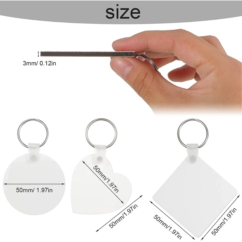 Sublimation Blank Keychains Thermal Transfer Key Chain Double-Side Print Keyring