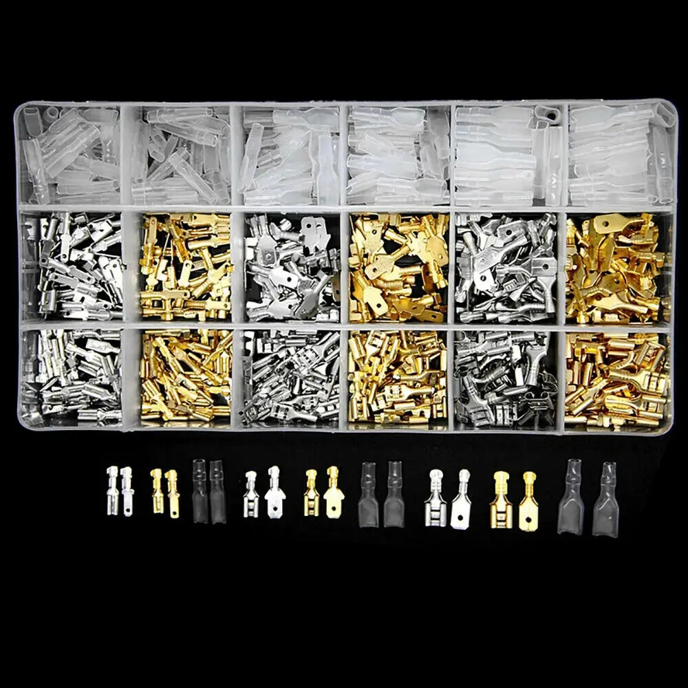 

540Pcs 2.8/4.8/6.3mm Crimp Terminals Insulated Seal Electrical Wire Connectors Crimp Terminal Connector Assortment Kit