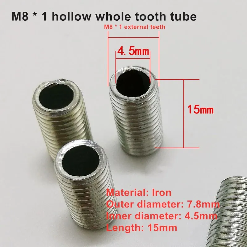 10pcs M8/M6 tooth tube 15-30mm long Full tooth Tube Standard M8 Screws and Nuts Commonly used Tube Adapter DIY Tool Accessory