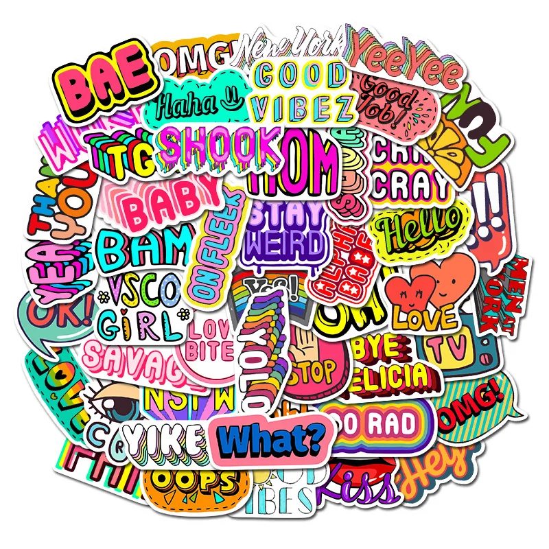 50pcs Non-Repeating Funny Meme Cute Stickers Diary Laptop Scrapbook Planner Moto Luggage Notebook Graffiti Memes Stickers