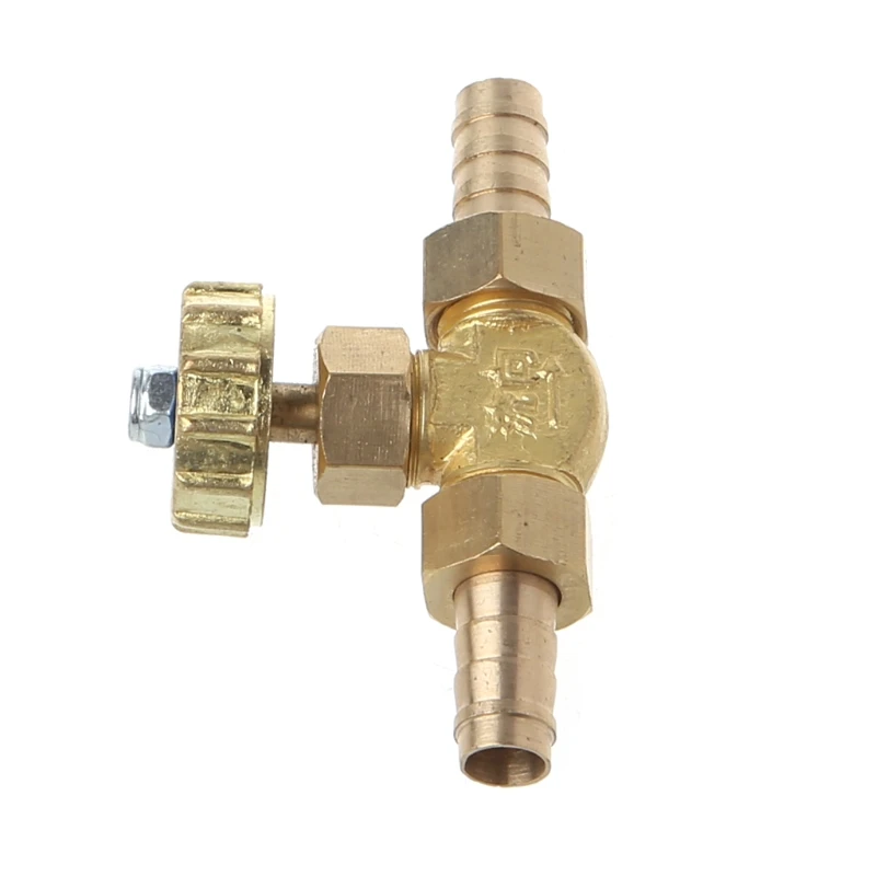 Elbow Brass Needle Valve 10mm Propane Butane Gas Adjuster Barbed Spigots 1 Mpa