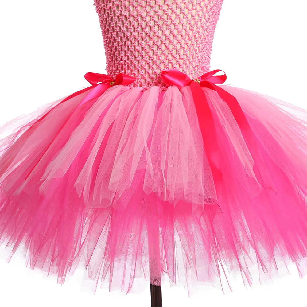 Hot Pink Lol Dresses for Girls Christmas Tutu Dresses for Children Surprise Dolls Birthday Costumes Kids Halloween Party Clothes