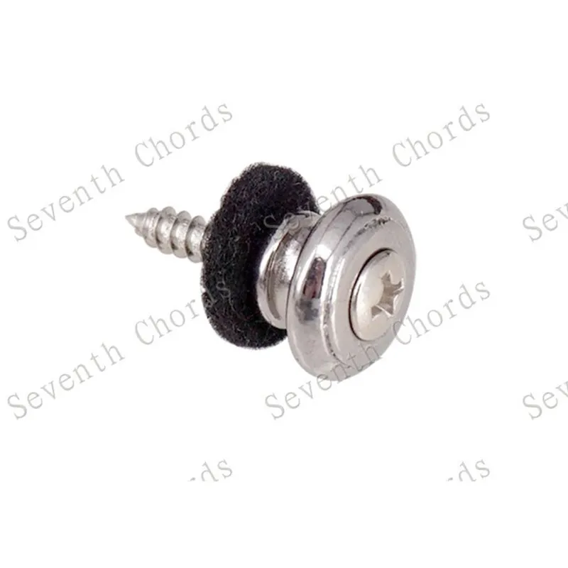 5 Stück/Set Verchromte Silberne Gitarrengurtschlösser für Akustik-, Elektro- und Bassgitarren, Gitarrenzubehör, Musikinstrumententeile – Detail 5