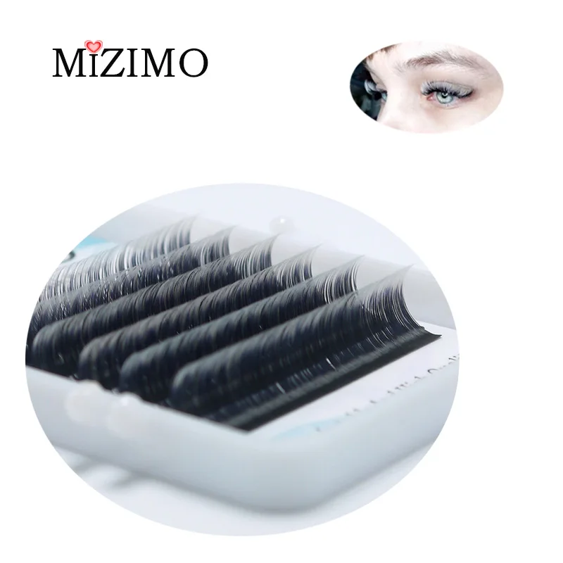 MIZIMO spersonalizowany kolor szczepione rzęsy niebieski fioletowy dwukolorowy sztuczny norek włosy ręcznie narzędzie do przedłużania rzęs