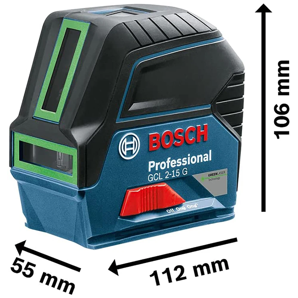 Bosch Professional Cross Line Laser GCL 2-15 G Laser Level  2 Line 2 Point Green Lazer Level With Self-levelling Nivel Laser