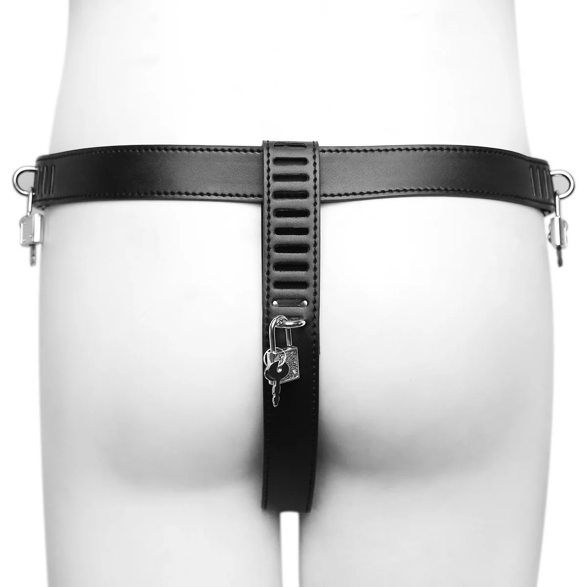 Chastity Belt Lock Device For Fetish Sex of Sexy Leather Men Underwear Adjustable Cut Out Jockstrap Male Cock G string Panties