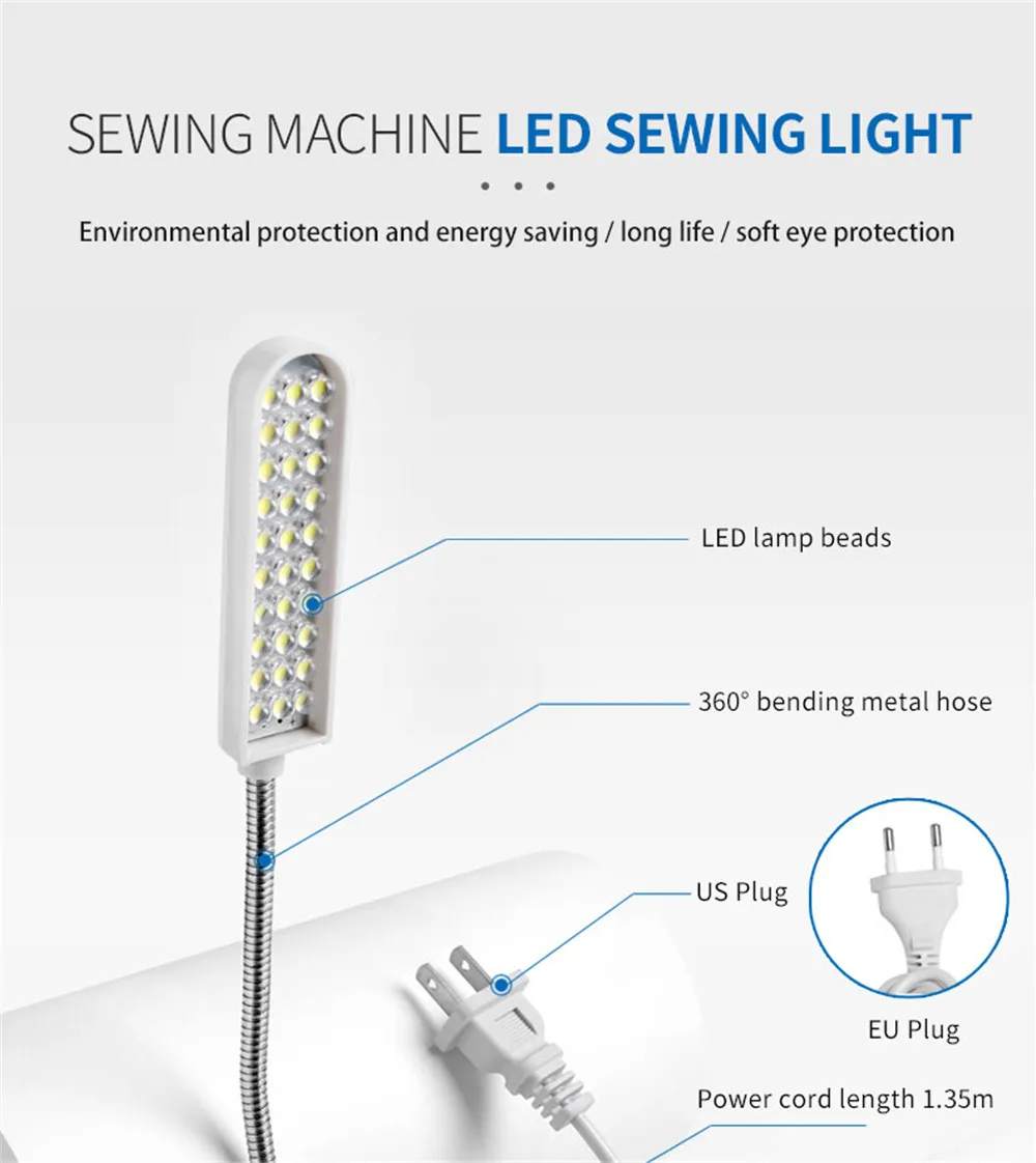 33Led/COB Light Multifunctional Working LED Light For Lathe Drilling Metal Tube Sewing Machine Lamp With Magnetic Suction Base