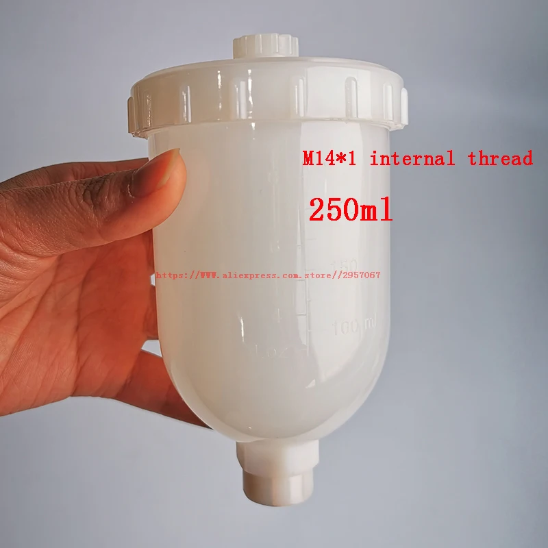 

Spray gun plastic pot spray gun pot 250ml tank M14*1 internal thread spray gun parts accessories