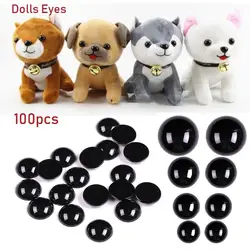 100 Pcs Black Plastic Safety Eyes For Bears Needle Felting Animals Puppet Crafts making Kids DIY Plush toy Dolls Accessories